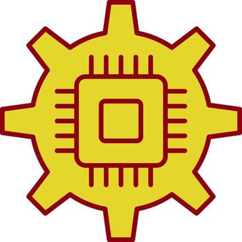 icono de línea de circuito de dos colores vector