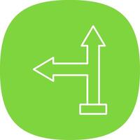 Go Left Line Curve Icon vector