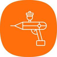 aerógrafo línea curva icono vector