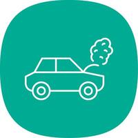 Broken Car Line Curve Icon vector