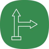 Go Right Line Curve Icon vector