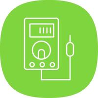 Voltmeter Line Curve Icon vector