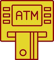 Atm Machine Line Circle Icon vector