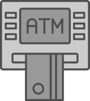 Atm Machine Fillay Icon vector