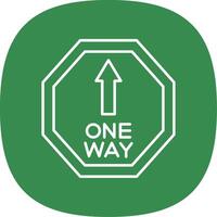 One Way Line Curve Icon vector