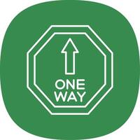 One Way Line Curve Icon vector