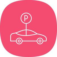 Parking Line Curve Icon vector