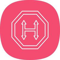 Junction Line Curve Icon vector