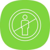 No Entry Line Curve Icon vector