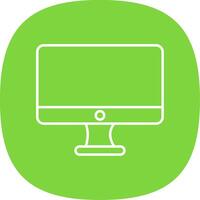 Monitor Line Curve Icon vector