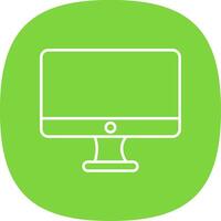 monitor línea curva icono vector