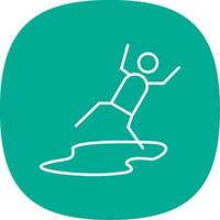 Slippery Line Curve Icon vector