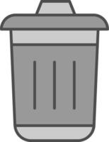 Dustbin Line Two Color Icon vector