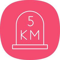 kilometer Line Curve Icon vector