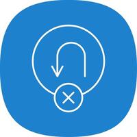 No U Turn Line Curve Icon vector