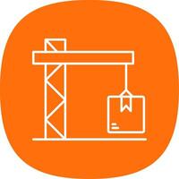 Crane Line Curve Icon vector