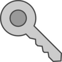Key Line Circle Icon vector