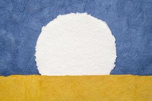 rising sun against blue and yellow Ukrainian flag photo