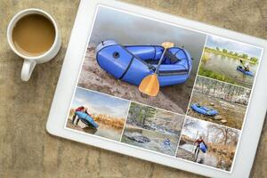 paddling inflatable packraft in Colorado photo