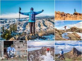 excursionismo en rocoso montañas de del Norte Colorado foto