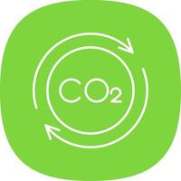 Carbon Cycle Line Curve Icon vector