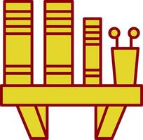 Book Shelf Line Two Color Icon vector