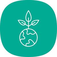 Earth Day Line Curve Icon vector