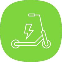 Electric Scooter Line Curve Icon vector