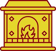 Fireplace Line Two Color Icon vector