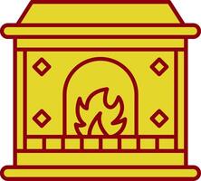 Fireplace Line Two Color Icon vector