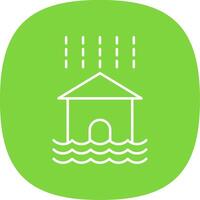 Flood Line Curve Icon vector