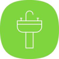 Sink Line Curve Icon vector