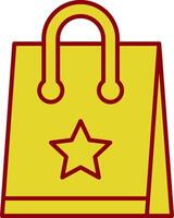 línea de bolsa de compras icono de dos colores vector