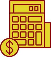 Calculator Line Two Color Icon vector