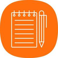 Notebook Line Curve Icon vector