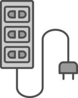 extensión cable relleno icono vector