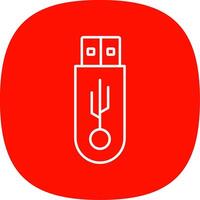 Pen Drive Line Curve Icon vector