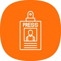 Press Pass Line Curve Icon vector