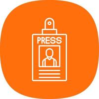 Press Pass Line Curve Icon vector