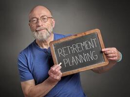 retirement planning on a blackboard photo