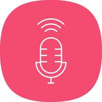 Voice Assistant Line Curve Icon vector