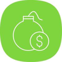Debt Line Curve Icon vector