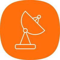 Satellite Dish Line Curve Icon vector