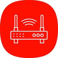 Wifi Router Line Curve Icon vector