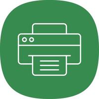 Printer Line Curve Icon vector