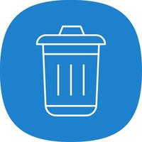 Dustbin Line Curve Icon vector