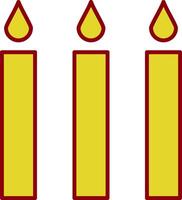 Candle Line Two Color Icon vector
