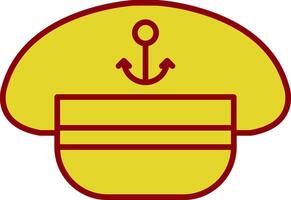 Captain Hat Line Two Color Icon vector
