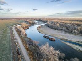 South Platte River in Colorado aerial view photo