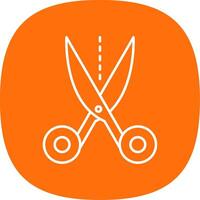 Scissors Line Curve Icon vector